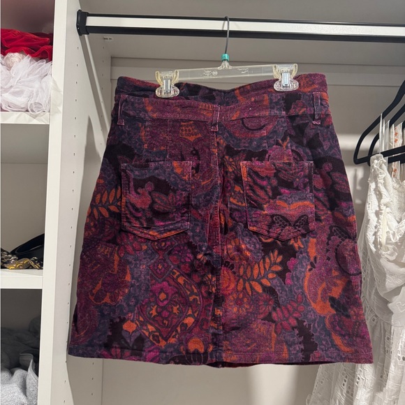 Pilcro Multicolor Corduroy Button-Front Mini Skirt - Picture 2 of 4